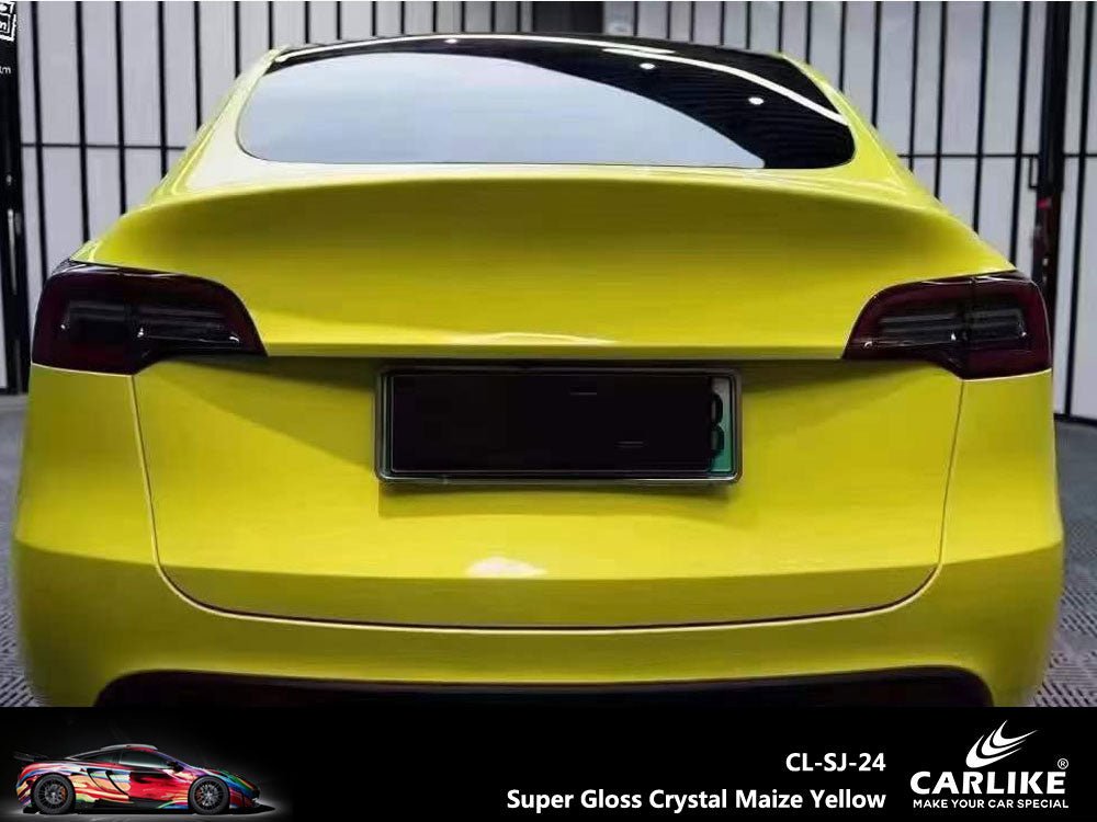 CARLIKE CL-SJ-24 Super Gloss Crystal Maize Yellow Vinyl - CARLIKE WRAP