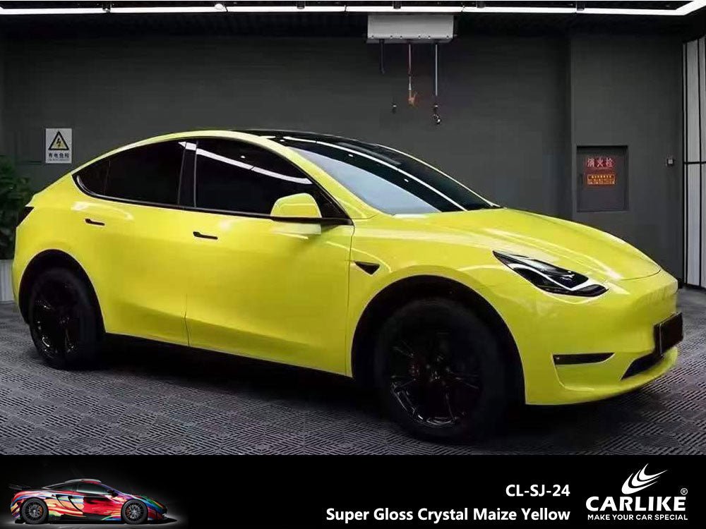 CARLIKE CL-SJ-24 Super Gloss Crystal Maize Yellow Vinyl - CARLIKE WRAP