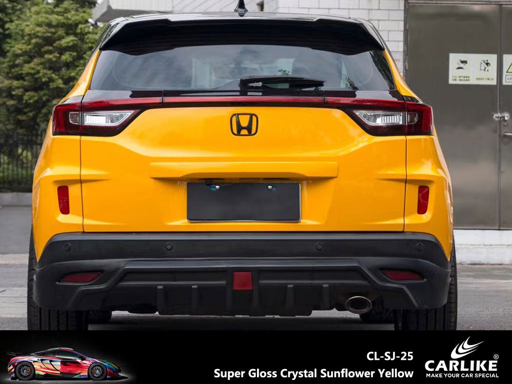 CARLIKE CL-SJ-25P Super Gloss Crystal Sunflower Yellow Vinyl PET Liner - CARLIKE WRAP
