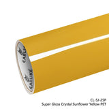 CARLIKE CL-SJ-25P Super Gloss Crystal Sunflower Yellow Vinyl PET Liner - CARLIKE WRAP
