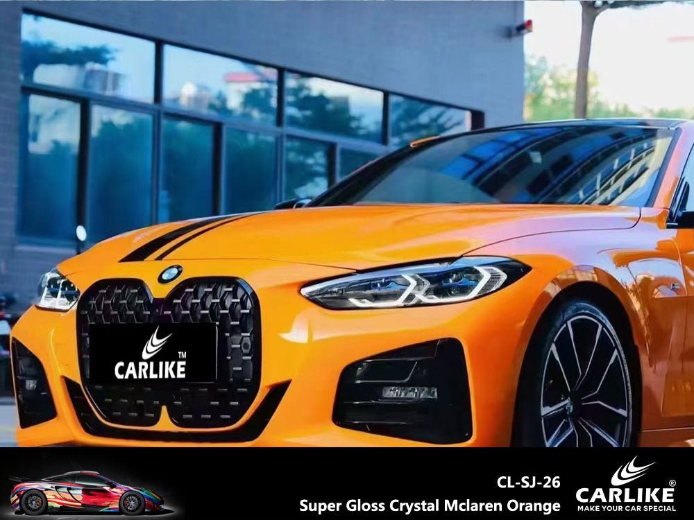 CARLIKE CL-SJ-26 Super Gloss Crystal Mclaren Orange Vinyl - CARLIKE WRAP