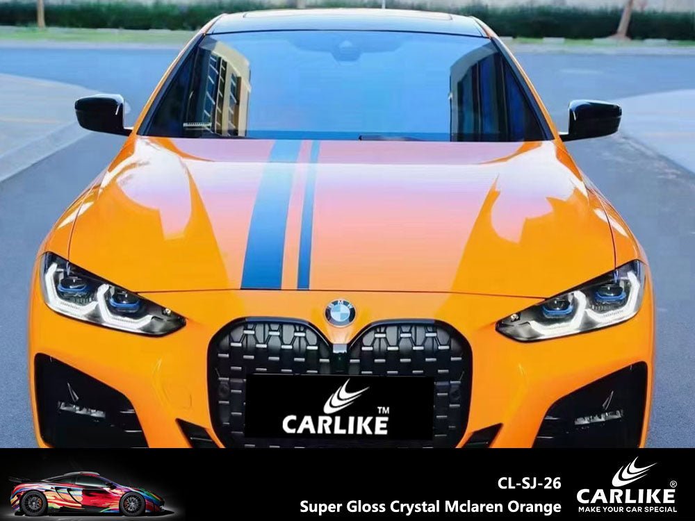 CARLIKE CL-SJ-26 Super Gloss Crystal Mclaren Orange Vinyl - CARLIKE WRAP