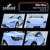 CARLIKE CL-SJ-27P Super Gloss Crystal Mist Blue Vinyl PET Liner - CARLIKE WRAP