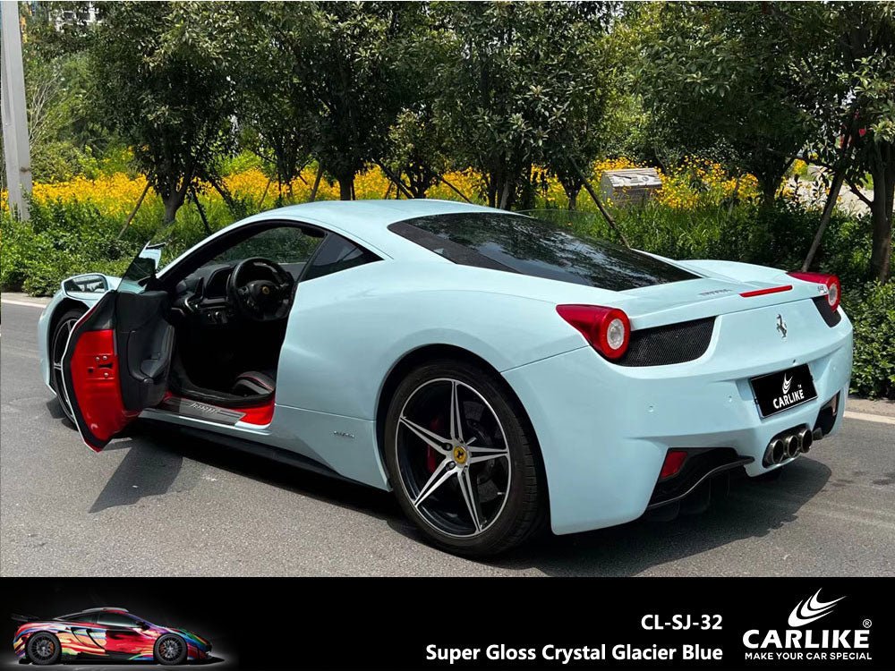 CARLIKE CL-SJ-32P Super Gloss Crystal Glacier Blue Vinyl PET Liner - CARLIKE WRAP