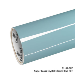 CARLIKE CL-SJ-32P Revestimiento de PET de vinilo azul glaciar cristal superbrillante
