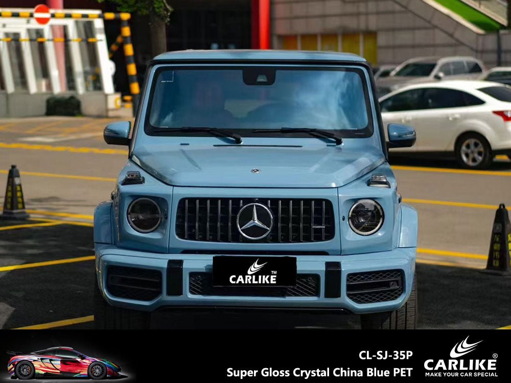 CARLIKE CL-SJ-35P Super Gloss Crystal China Blue Vinyl PET Liner - CARLIKE WRAP