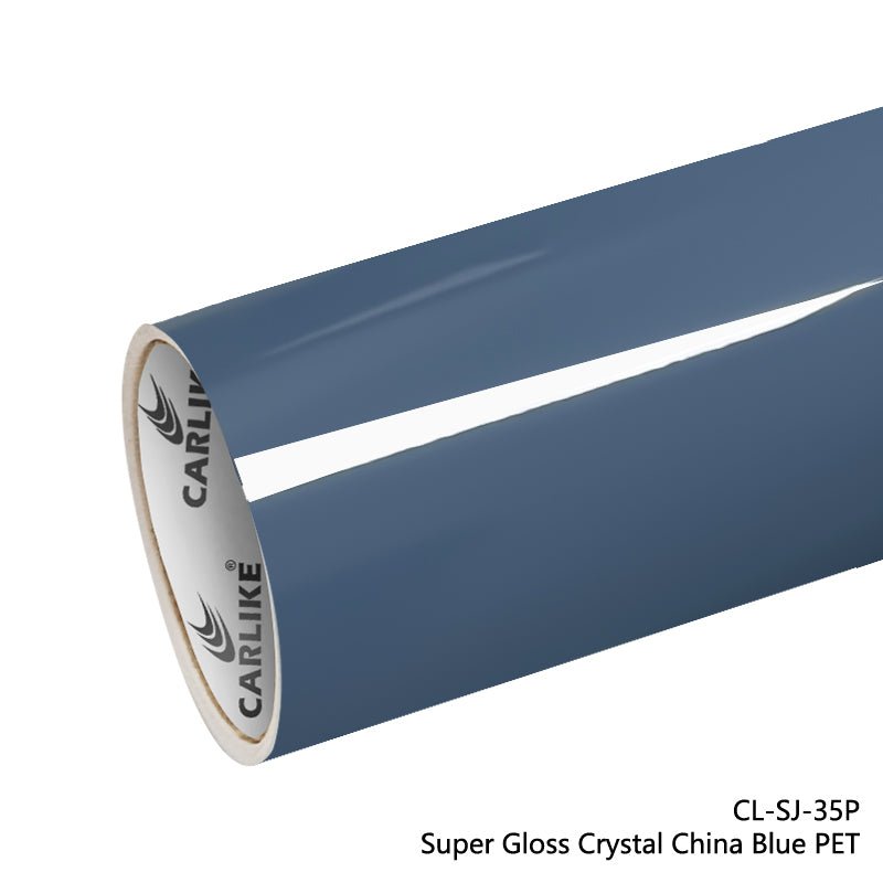 Super Gloss Crystal China Blue Vinyl PET Liner Wrapping Film