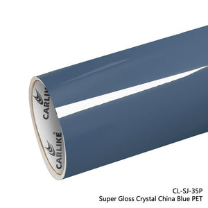 CARLIKE CL-SJ-35P Super Gloss Crystal China Blue Vinyl PET Liner