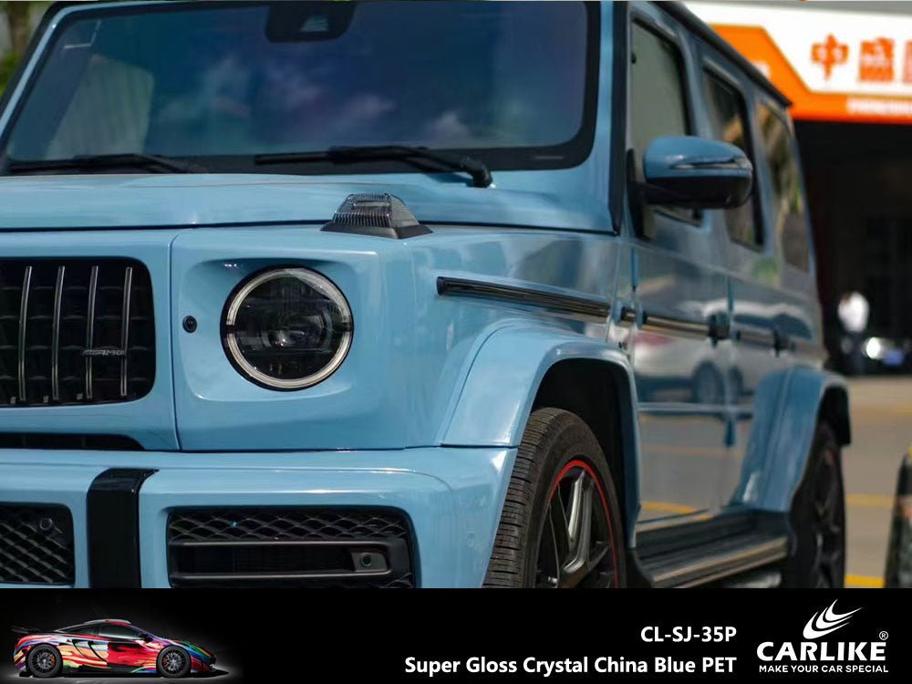 CARLIKE CL-SJ-35P Super Gloss Crystal China Blue Vinyl PET Liner - CARLIKE WRAP