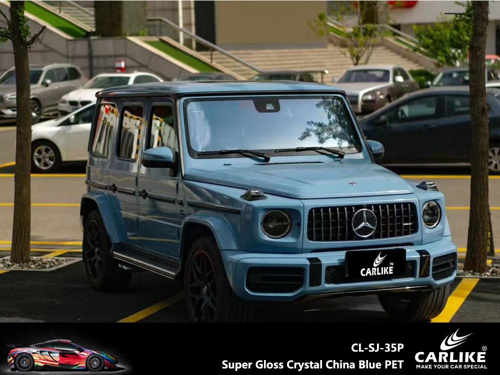 CARLIKE CL-SJ-35P Super Gloss Crystal China Blue Vinyl PET Liner - CARLIKE WRAP