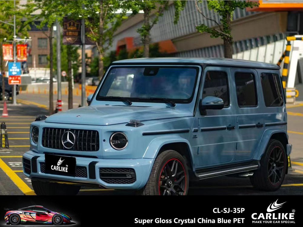 CARLIKE CL-SJ-35P Super Gloss Crystal China Blue Vinyl PET Liner - CARLIKE WRAP