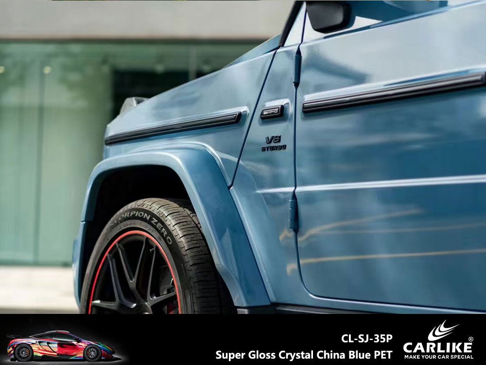 CARLIKE CL-SJ-35P Super Gloss Crystal China Blue Vinyl PET Liner - CARLIKE WRAP
