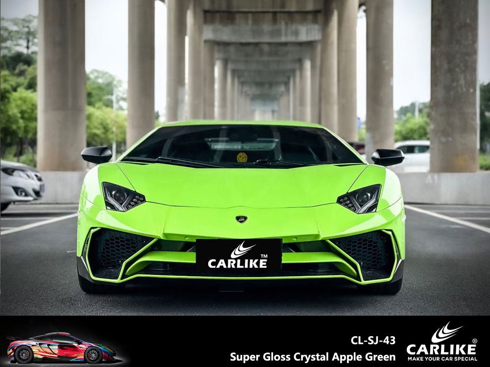 Super Gloss Crystal Apple Green Vinyl PET Liner Wrap Factory