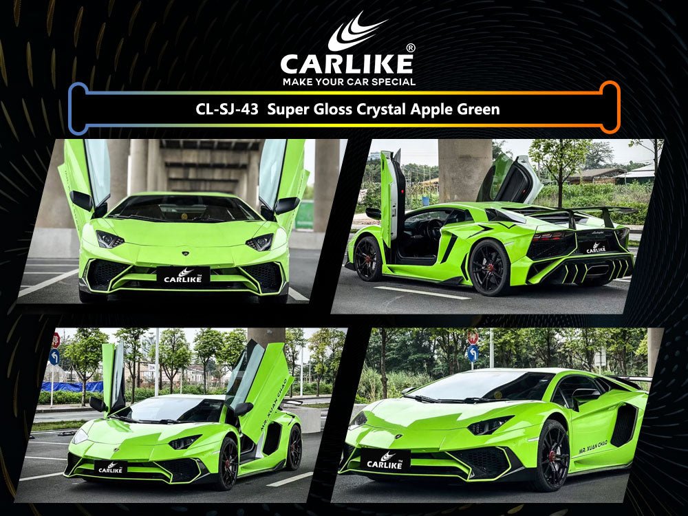 Super Gloss Crystal Apple Green Vinyl PET Liner Wrap Factory