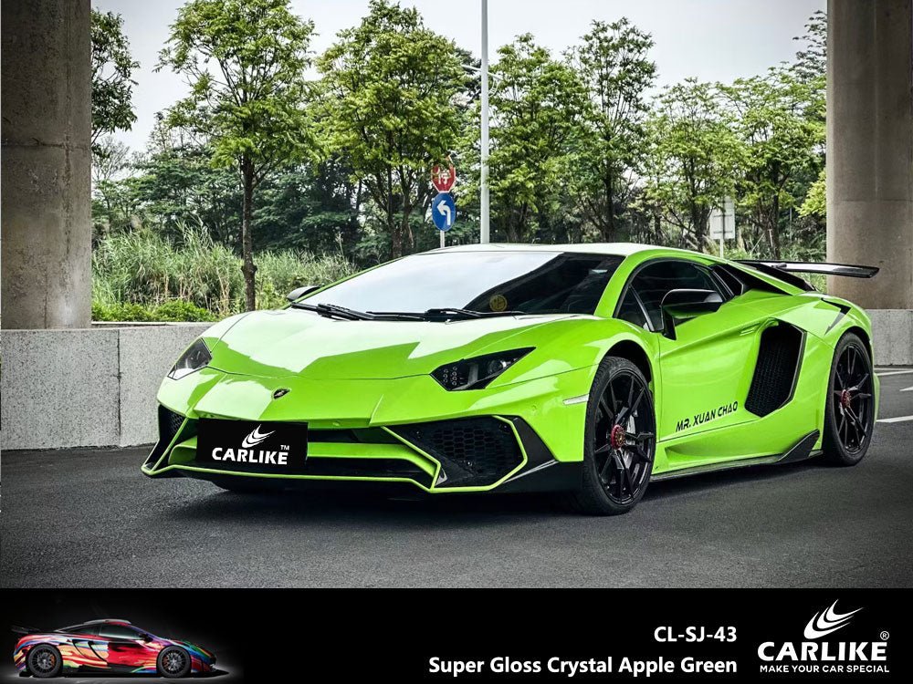 Super Gloss Crystal Apple Green Vinyl PET Liner Wrap Factory