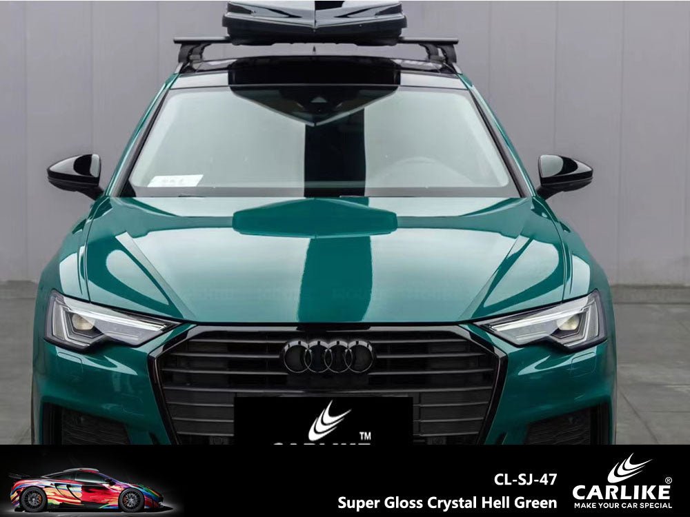 Super Gloss Crystal Hell Green Vinyl PET Liner Auto Wrap