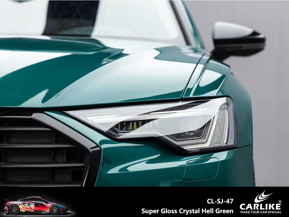 Super Gloss Crystal Hell Green Vinyl PET Liner Auto Wrap