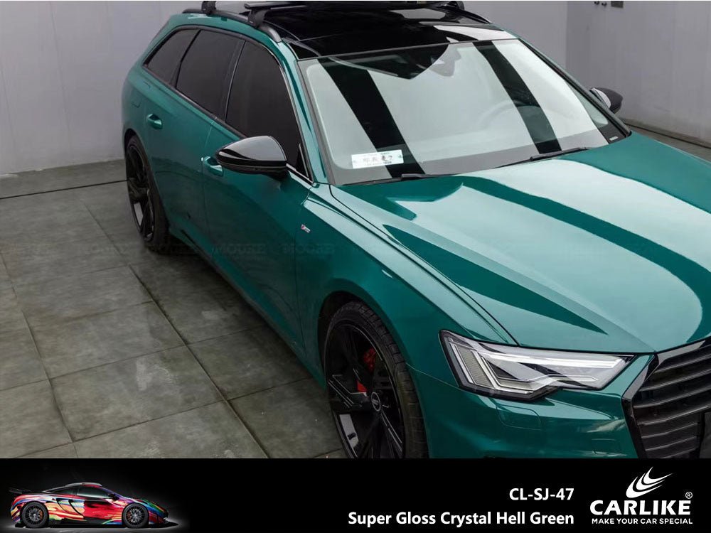 Super Gloss Crystal Hell Green Vinyl PET Liner Auto Wrap