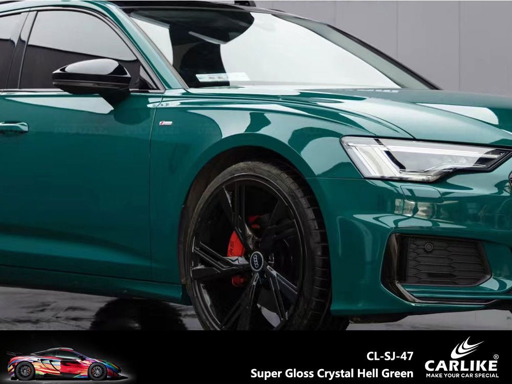 Super Gloss Crystal Hell Green Vinyl PET Liner Auto Wrap