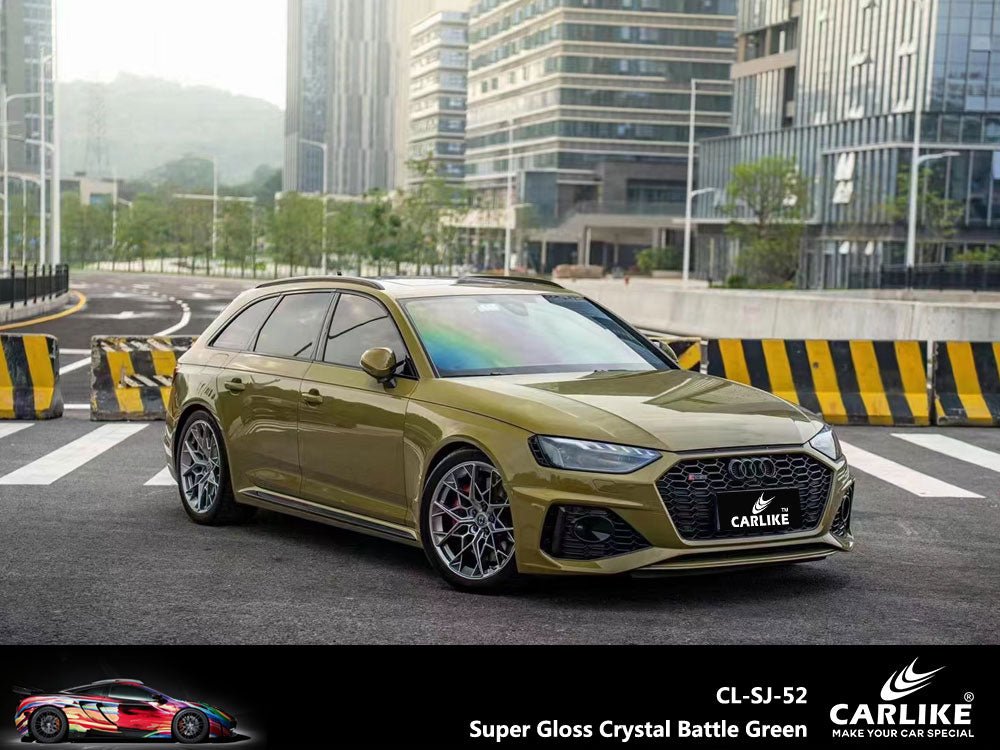 CARLIKE CL-SJ-52 Super Gloss Crystal Battle Green Vinyl - CARLIKE WRAP