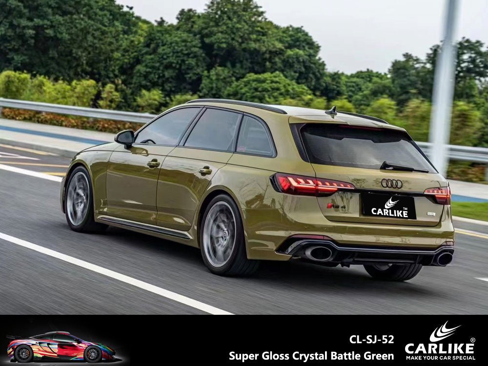 CARLIKE CL-SJ-52 Super Gloss Crystal Battle Green Vinyl - CARLIKE WRAP
