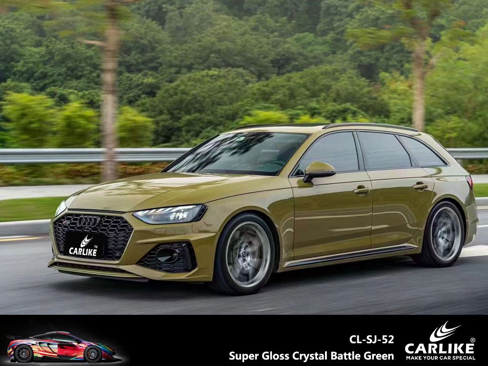 CARLIKE CL-SJ-52 Super Gloss Crystal Battle Green Vinyl - CARLIKE WRAP