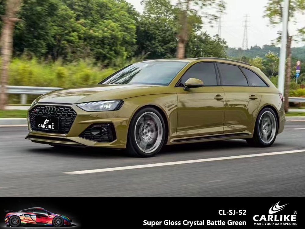 CARLIKE CL-SJ-52 Super Gloss Crystal Battle Green Vinyl - CARLIKE WRAP