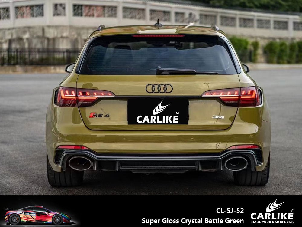 CARLIKE CL-SJ-52 Super Gloss Crystal Battle Green Vinyl - CARLIKE WRAP