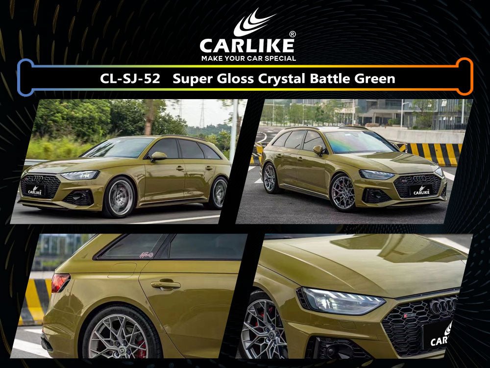 CARLIKE CL-SJ-52 Super Gloss Crystal Battle Green Vinyl - CARLIKE WRAP