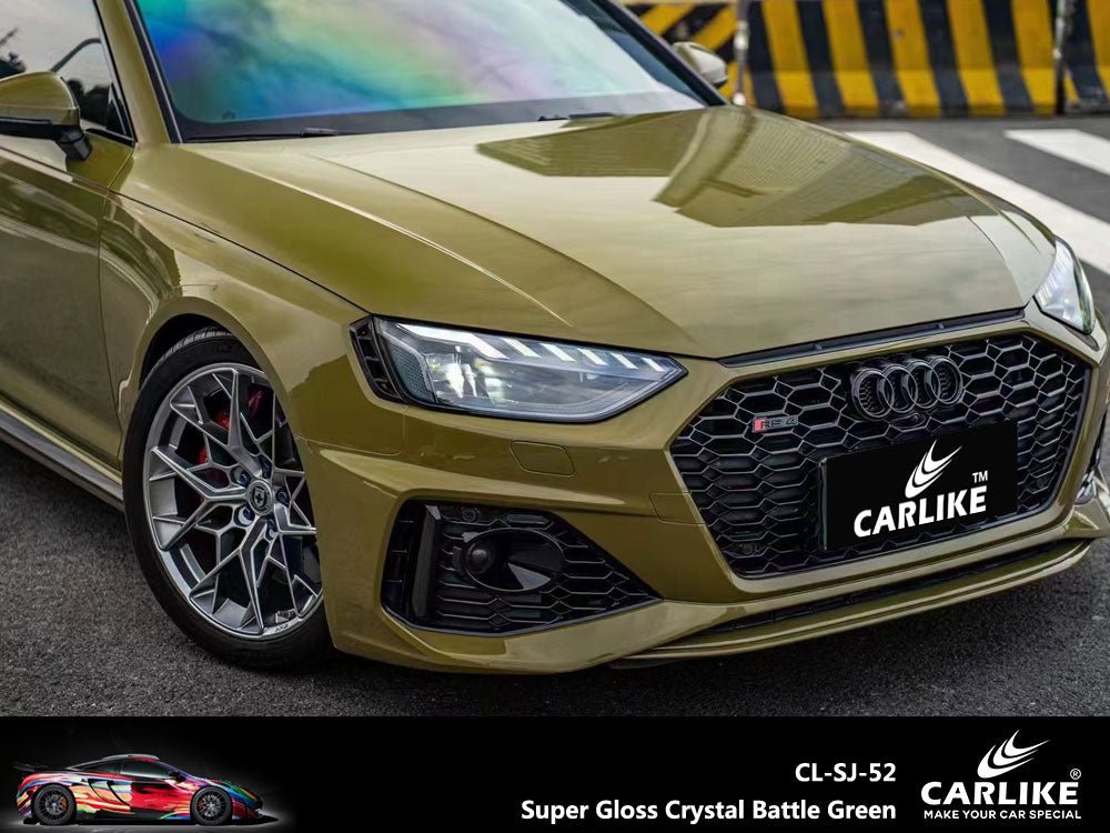 CARLIKE CL-SJ-52 Super Gloss Crystal Battle Green Vinyl - CARLIKE WRAP