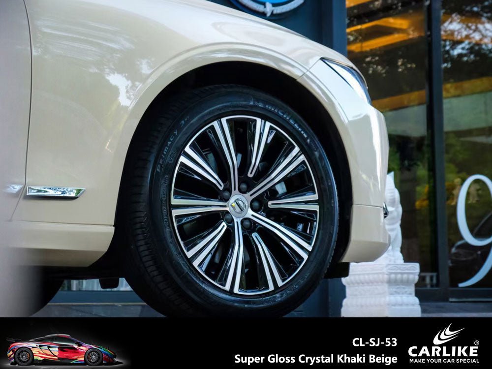 CL-SV-13 super gloss crystal beige car vinyl wrap supplies for BMW - SINO  VINYL