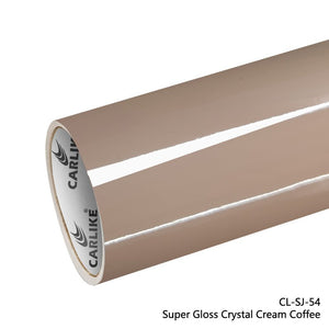 CARLIKE CL-SJ-54 Super Gloss Crystal Cream Coffee Vinyl - CARLIKE WRAP
