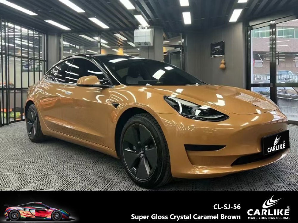 CARLIKE CL-SJ-56 Super Gloss Crystal Caramel Brown Vinyl - CARLIKE WRAP