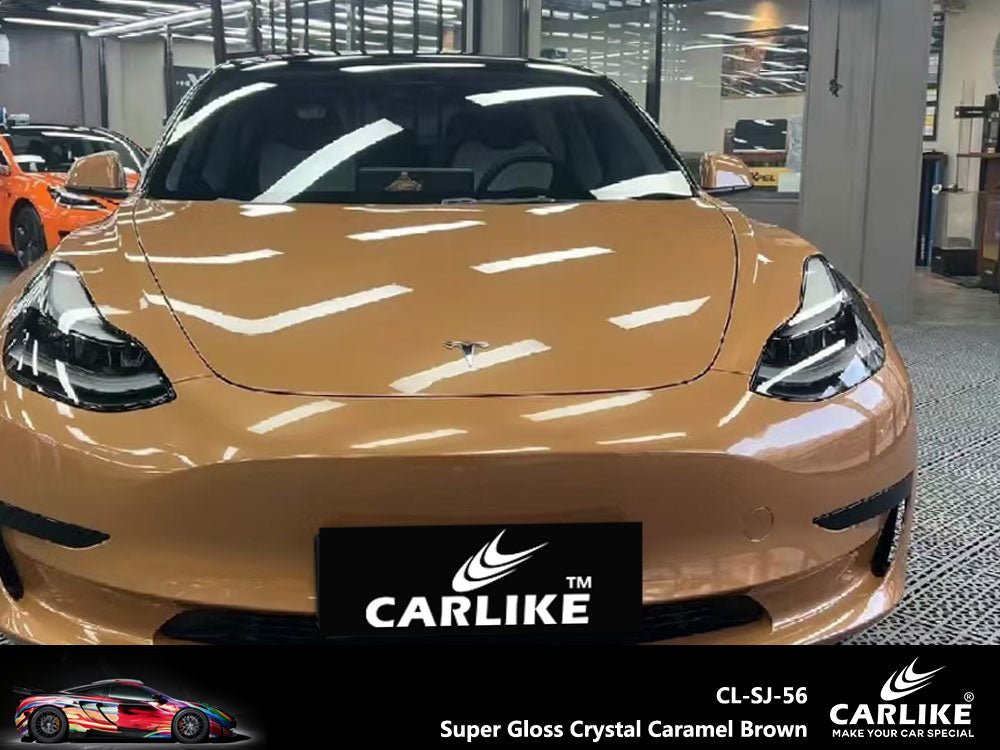 CARLIKE CL-SJ-56 Super Gloss Crystal Caramel Brown Vinyl - CARLIKE WRAP
