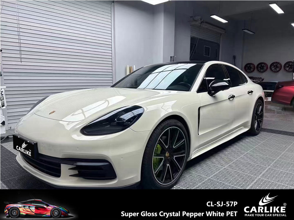 CARLIKE CL-SJ-57P Super Gloss Crystal Pepper White Vinyl PET Liner - CARLIKE WRAP