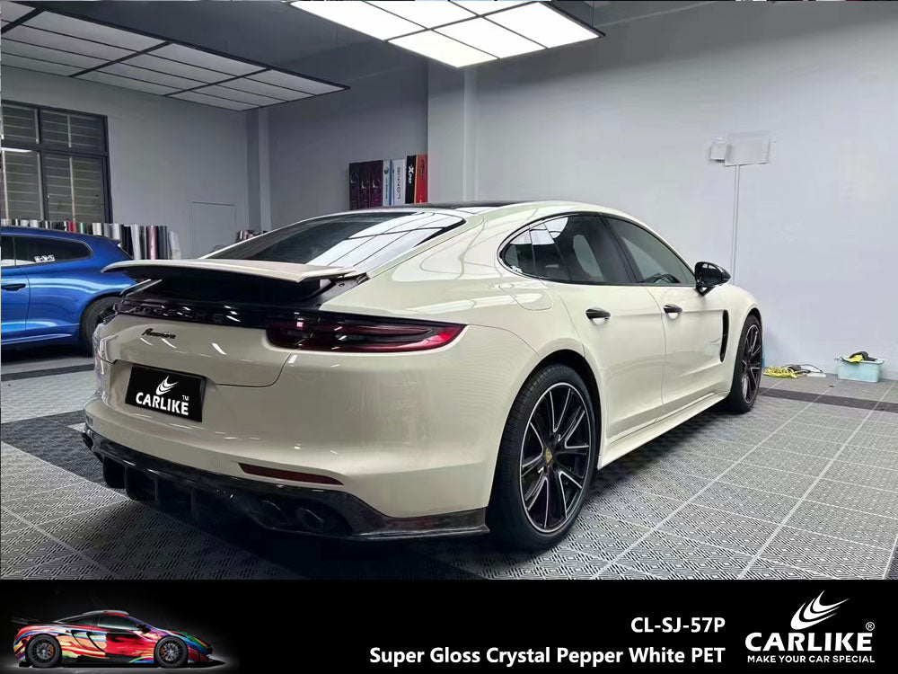 CARLIKE CL-SJ-57P Super Gloss Crystal Pepper White Vinyl PET Liner - CARLIKE WRAP