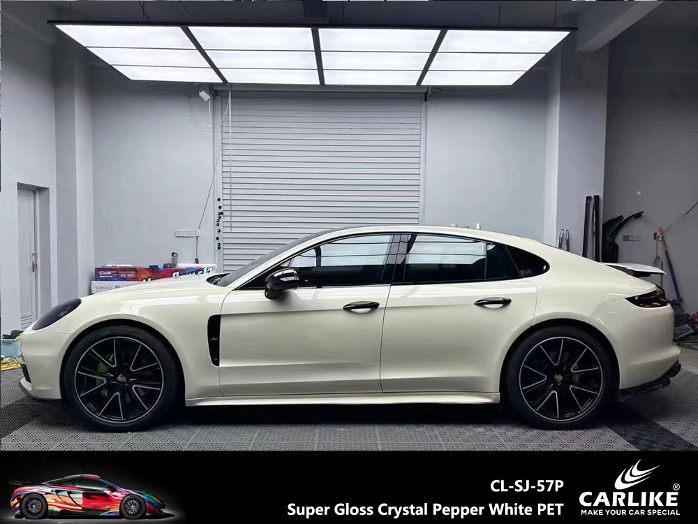 CARLIKE CL-SJ-57P Super Gloss Crystal Pepper White Vinyl PET Liner - CARLIKE WRAP