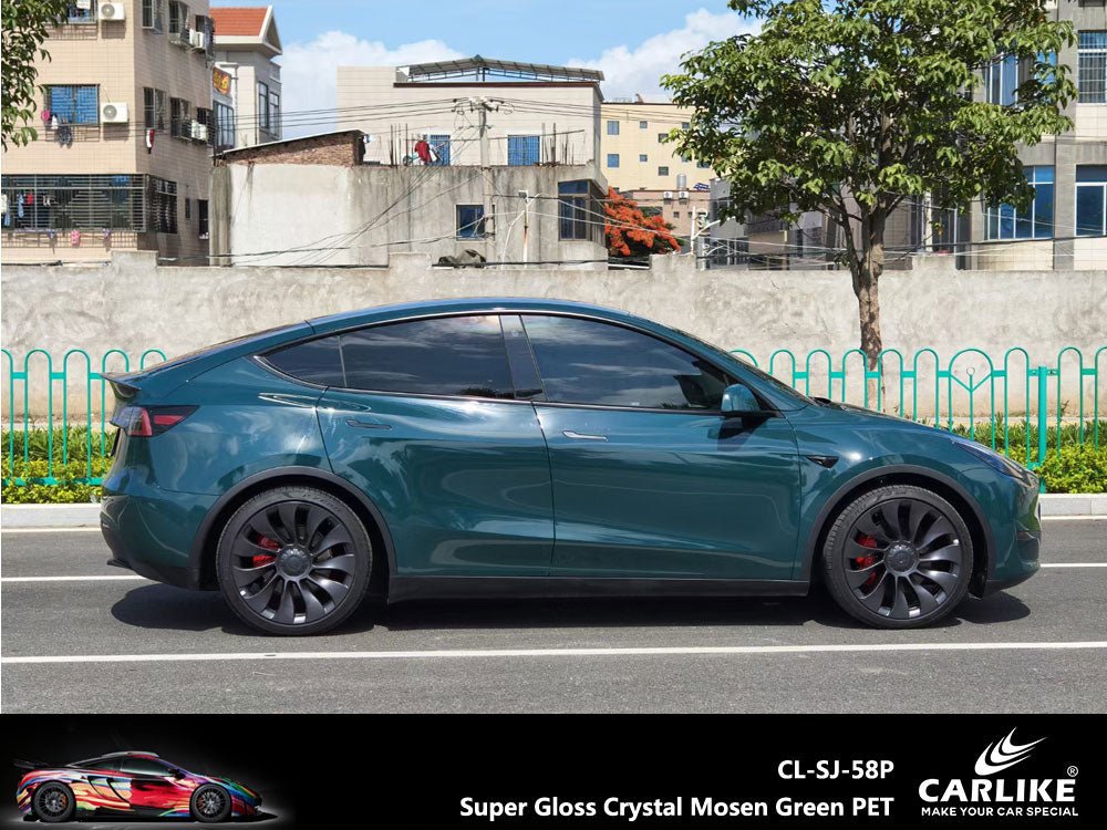 CARLIKE CL-SJ-58P Super Gloss Crystal Mosen Green Vinyl PET Liner - CARLIKE WRAP