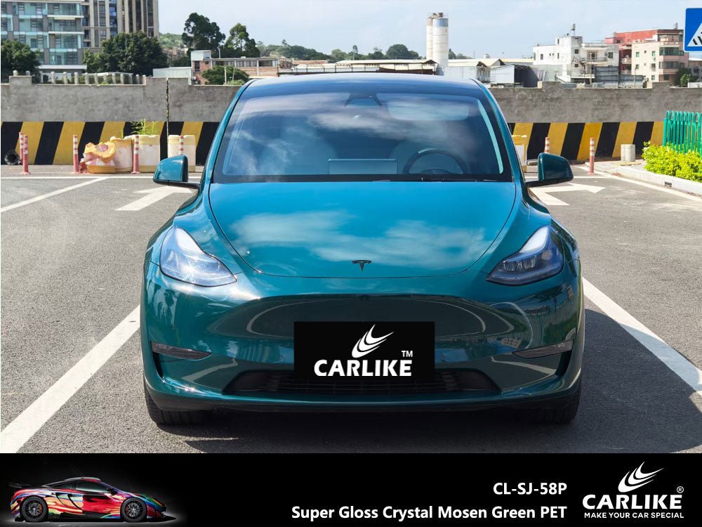 CARLIKE CL-SJ-58P Super Gloss Crystal Mosen Green Vinyl PET Liner - CARLIKE WRAP