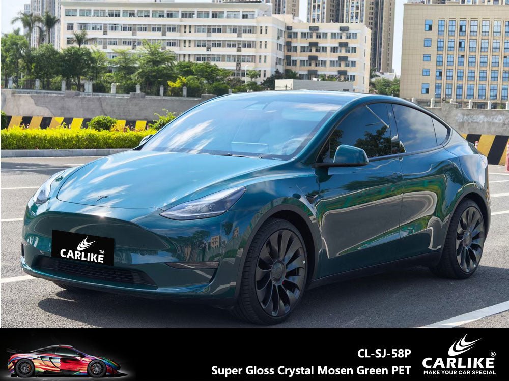 CARLIKE CL-SJ-58P Super Gloss Crystal Mosen Green Vinyl PET Liner - CARLIKE WRAP