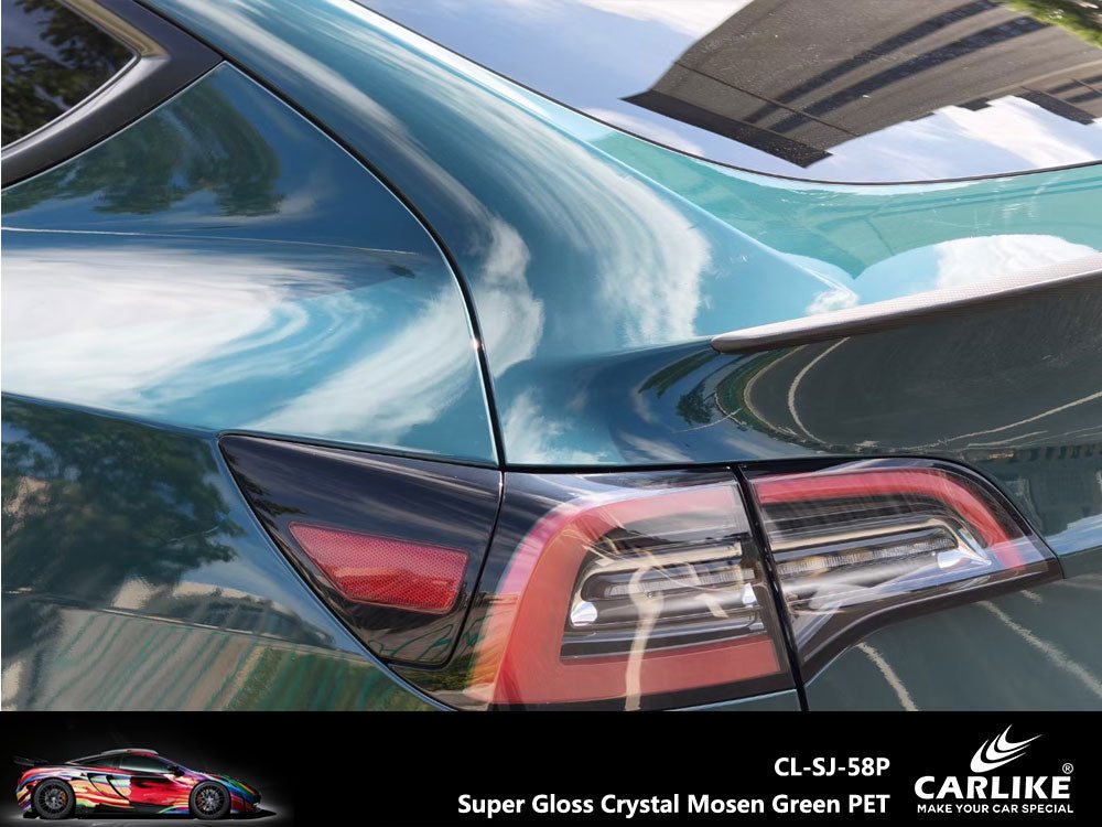 CARLIKE CL-SJ-58P Super Gloss Crystal Mosen Green Vinyl PET Liner - CARLIKE WRAP