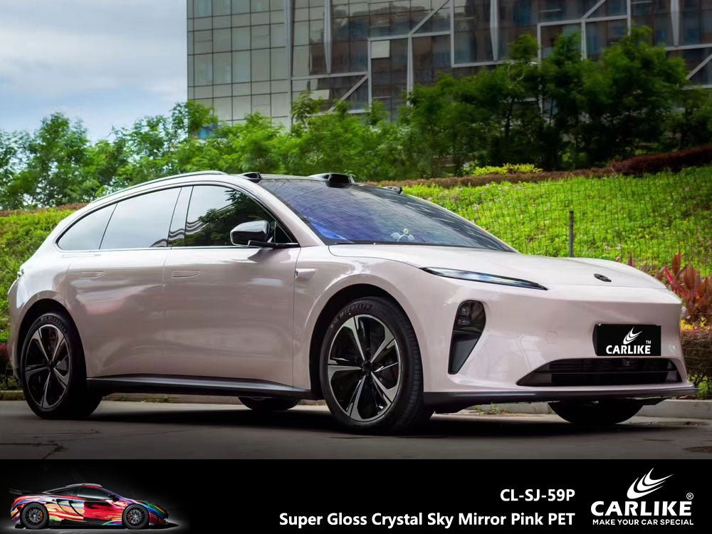 CARLIKE CL-SJ-59P Super Gloss Crystal Sky Mirror Pink Vinyl PET Liner - CARLIKE WRAP
