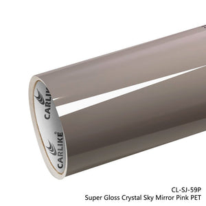CARLIKE CL-SJ-59P Super Gloss Crystal Sky Mirror Pink Vinyl PET Liner - CARLIKE WRAP