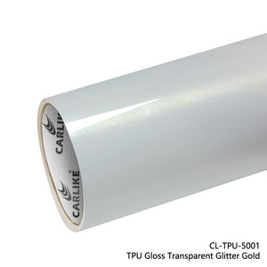 CARLIKE CL-TPU-5001 TPU Gloss Transparent Glitter Gold Vinyl Heat Repair
