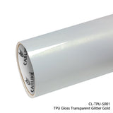 CARLIKE CL-TPU-5001 TPU Gloss Transparent Glitter Gold Vinyl Heat Repair - CARLIKE WRAP