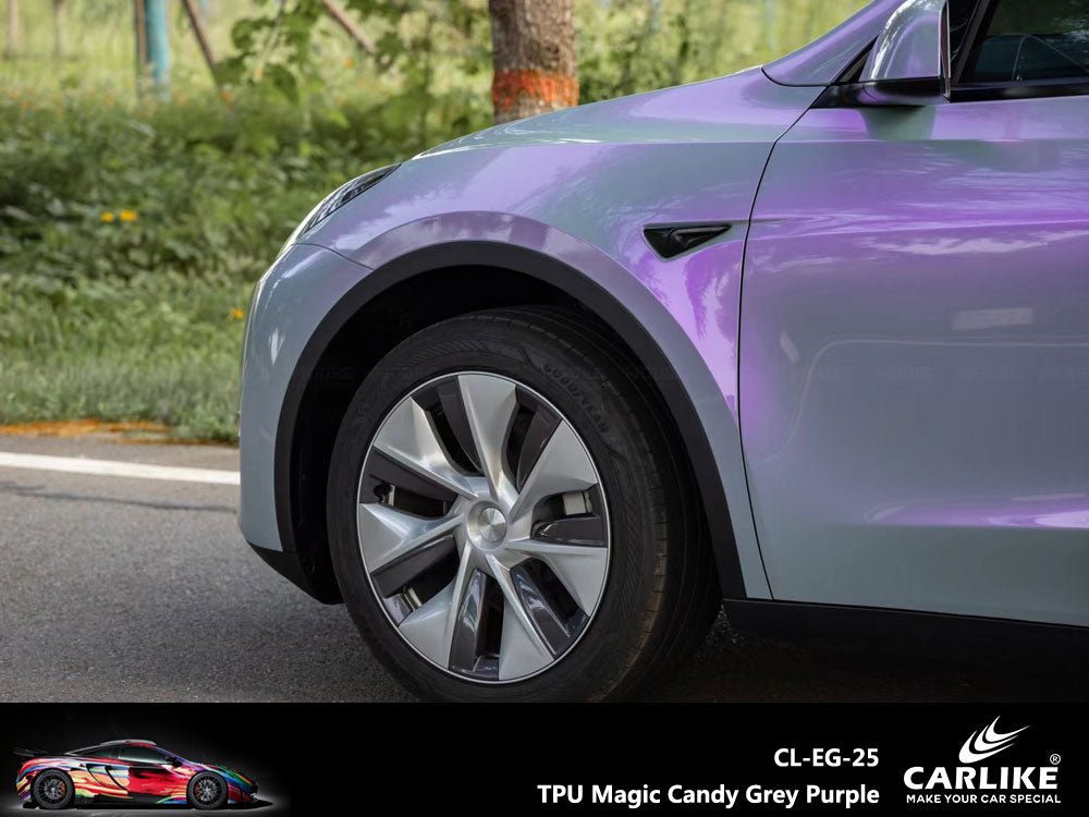 CARLIKE CL-TPU-5013 TPU Magic Candy Grey Purple Vinyl Heat Repair - CARLIKE WRAP