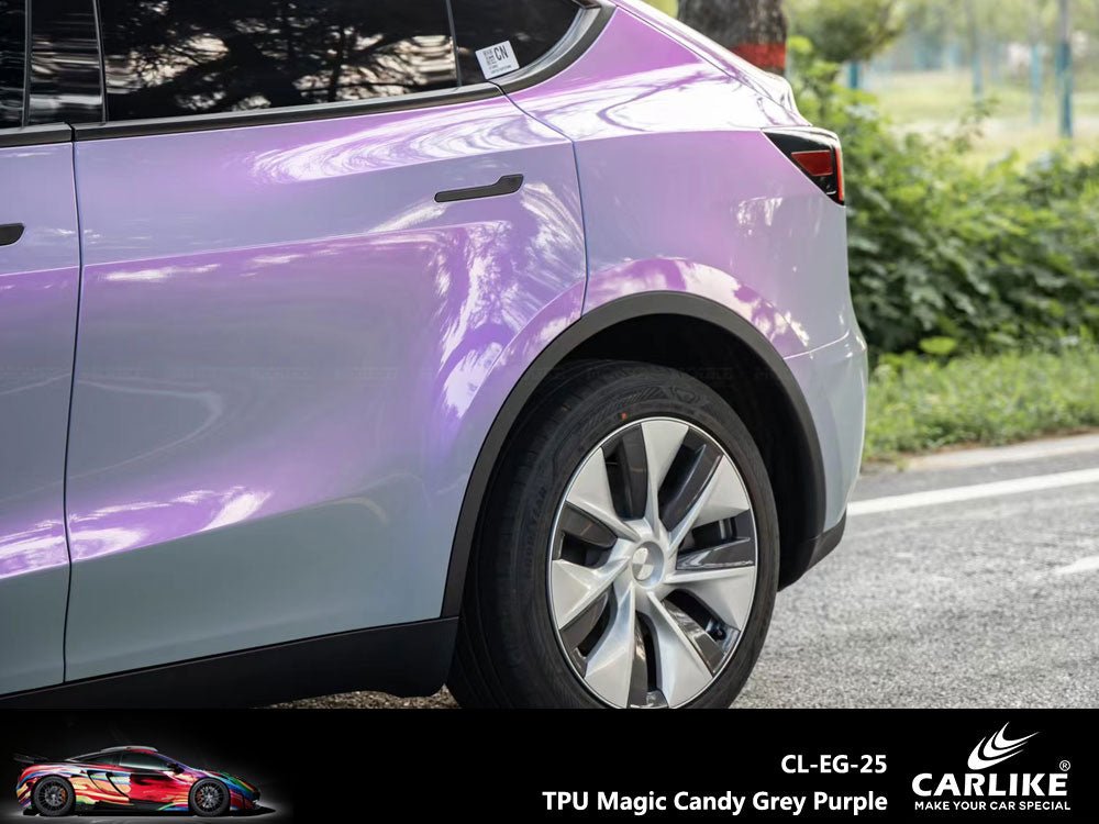 CARLIKE CL-TPU-5013 TPU Magic Candy Grey Purple Vinyl Heat Repair - CARLIKE WRAP