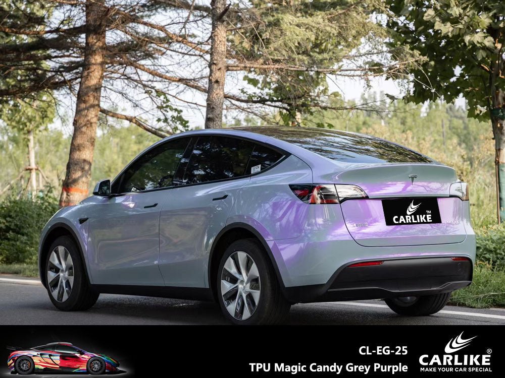 CARLIKE CL-TPU-5013 TPU Magic Candy Grey Purple Vinyl Heat Repair - CARLIKE WRAP