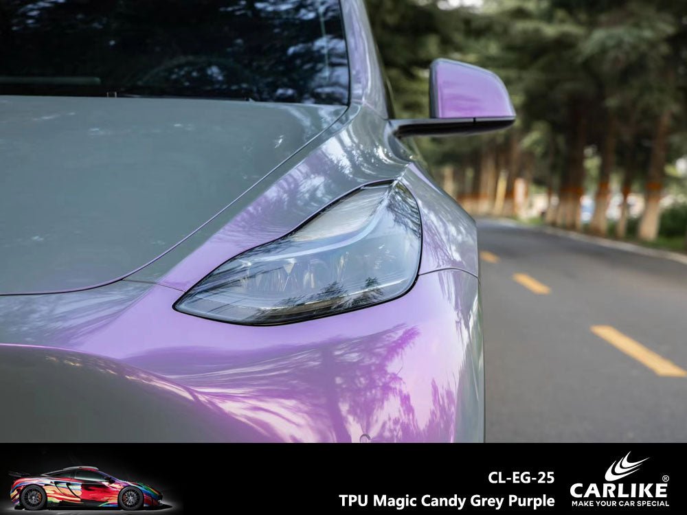 CARLIKE CL-TPU-5013 TPU Magic Candy Grey Purple Vinyl Heat Repair - CARLIKE WRAP