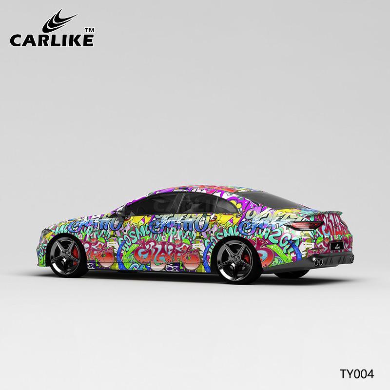 CARLIKE CL-WL023 Pattern Colorful Squares High-precision Printing  Customized Car Vinyl Wrap